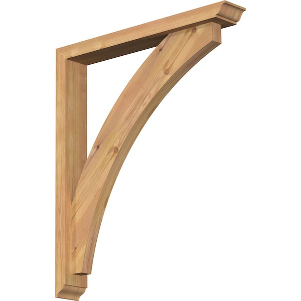 Ekena Millwork Thorton Traditional Smooth Bracket w/ Offset Brace, Western Red Cedar, 3 1/2"W x 24"D x 28"H BKT0402X24X28THR01SWR - main